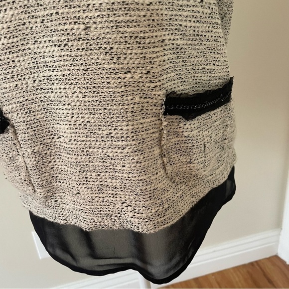 White House Black Market Tweed Beaded Trim Blouse Size XS - Picture 10 of 12